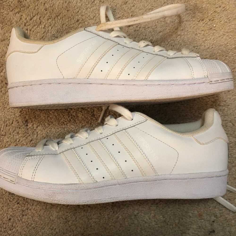 Adidas white Superstars size 8.5